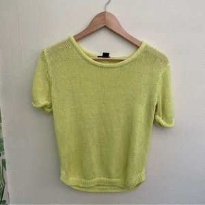 H&M Neon green loose knit sweater. Size small